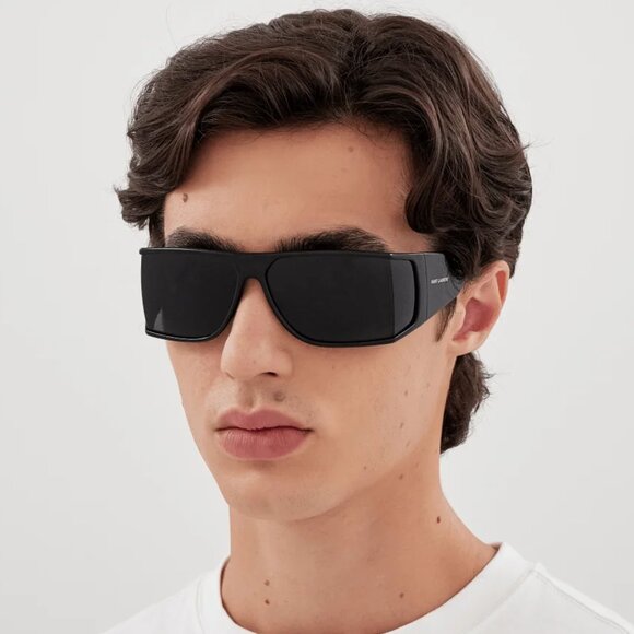 NWT SAINT LAURENT MEN BLACK SUNGLASSES - Picture 2 of 5